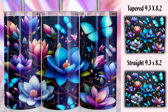3D Flowers with Butterfly Tumbler Warp Graphics Review