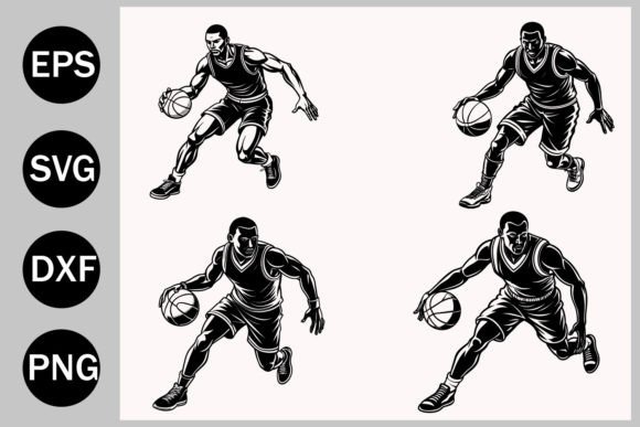 A Basketball Player Playing Full Body Graphics and Illustrations