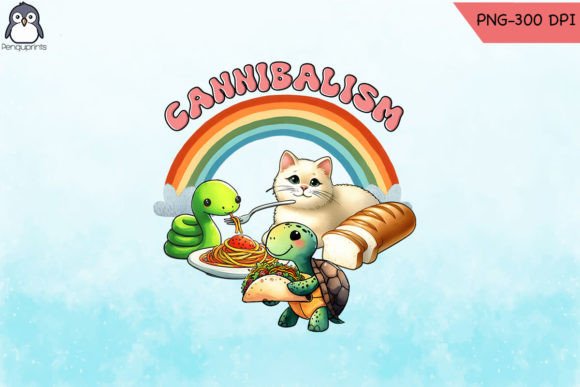 Cannibalism Funny Cat Sublimation PNG: Graphics and Crafts Review