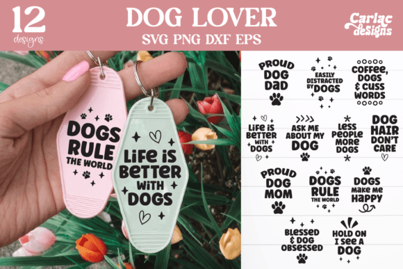 Dogs Motel Keychain SVG Bundle for Graphics and Crafts