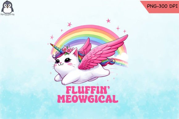 Fluffin Meowgical Sublimation PNG Graphics for Crafts