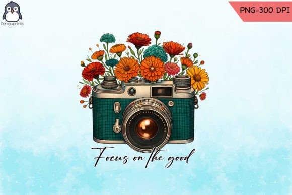 Focus on the Good Retro Sublimation PNG: Graphics for Crafts