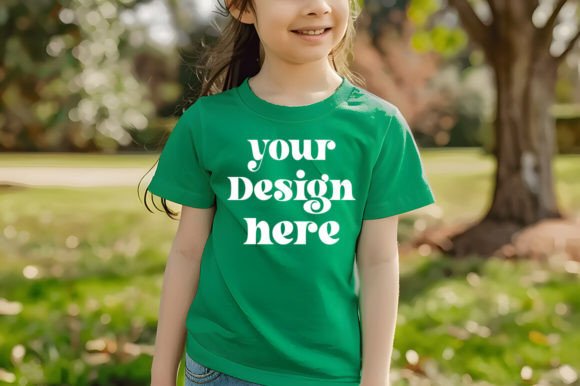 Gildan 500B Green Mockup: Graphics for Baby Amp Branding