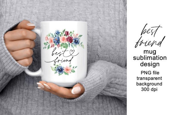 Mug Wrap, Sublimation Design Best Friend for Graphics and Crafts