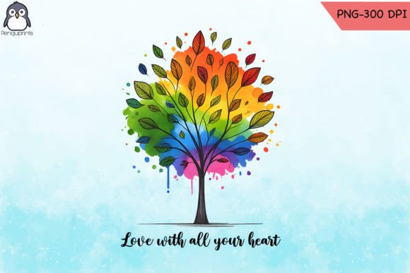 Rainbow Tree Gay Pride Sublimation PNG Graphics and Crafts Review