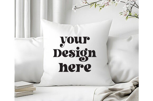 Spring White Pillow Mockup 32 Graphics for Pillows Amp