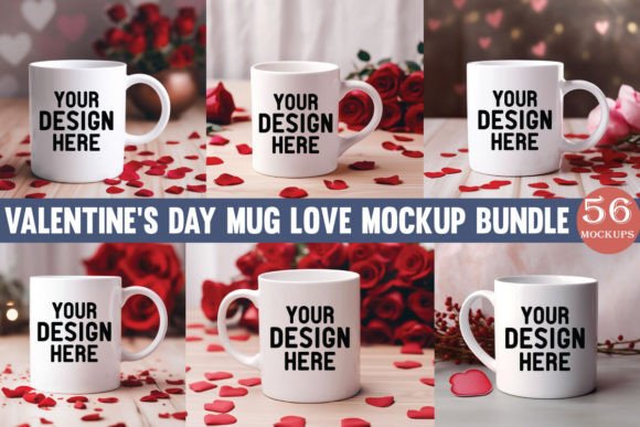 Valentine s Day Mug Love Mockup Bundle for Graphics and Mugs Amp