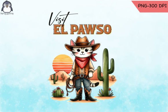 Visit Pawso Cowboy Cat Sublimation PNG Graphics and Crafts Review